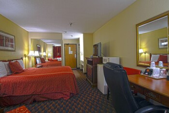 Pillowtop beds, desk, laptop workspace, iron/ironing board