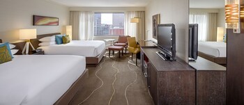 Premium bedding, down comforters, pillowtop beds, in-room safe