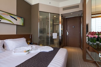 In-room safe, blackout curtains, iron/ironing board