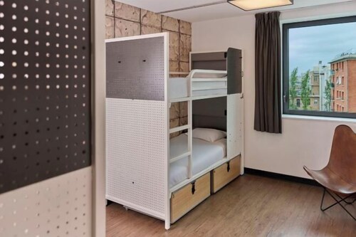 1 bedroom, blackout drapes, soundproofing, iron/ironing board